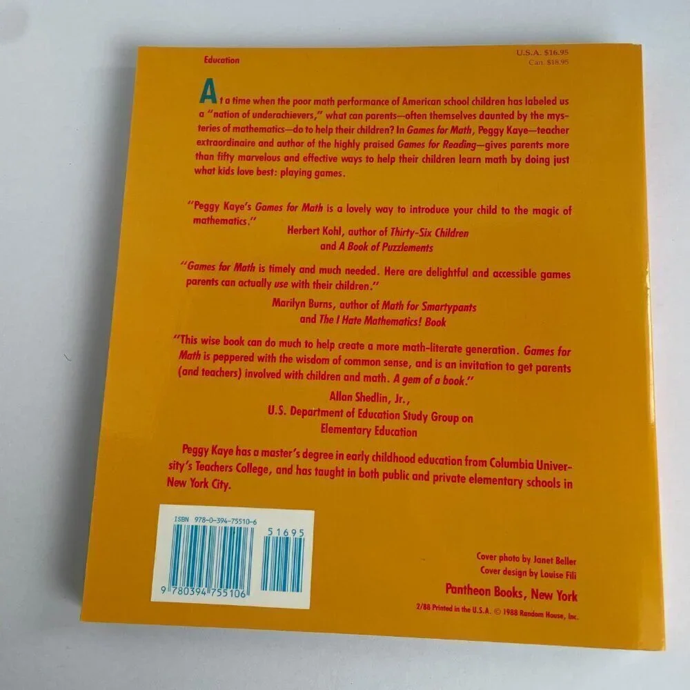 Kids‎ Book - Bundle of 3 Peggy Kaye - Games for Learning, Math, Writing